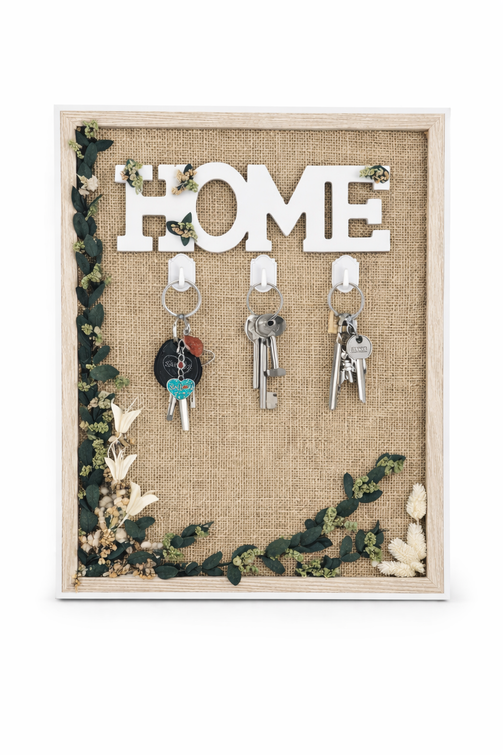 Llavero Decorativo de Pared “HOME” Artesanal en Yute – Hecho a Mano