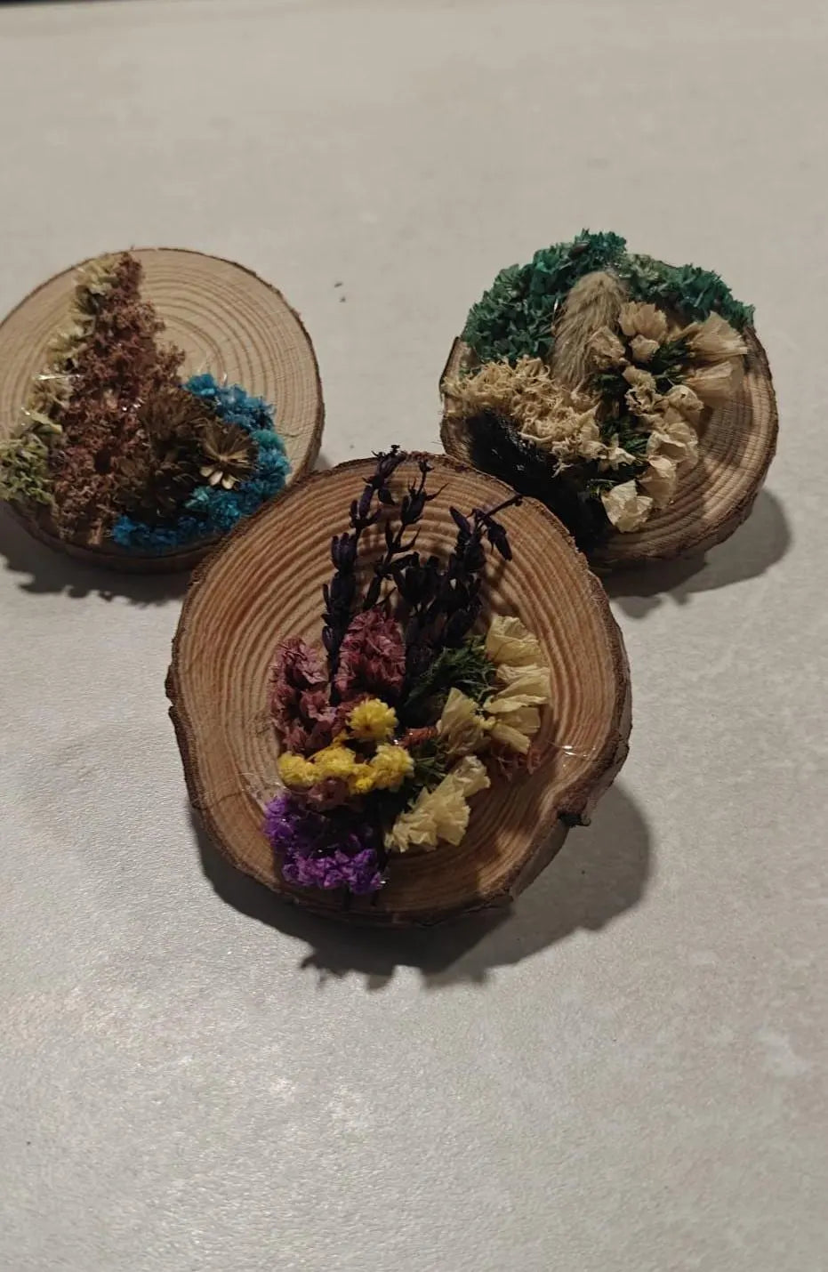 imanes de flores secas