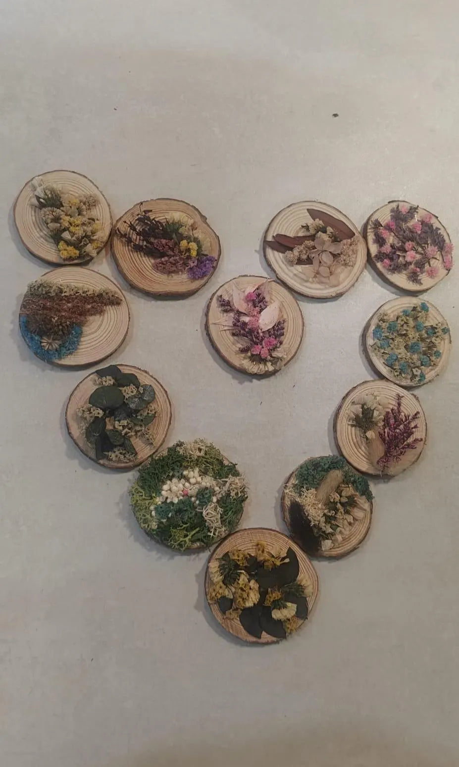 imanes de flores secas