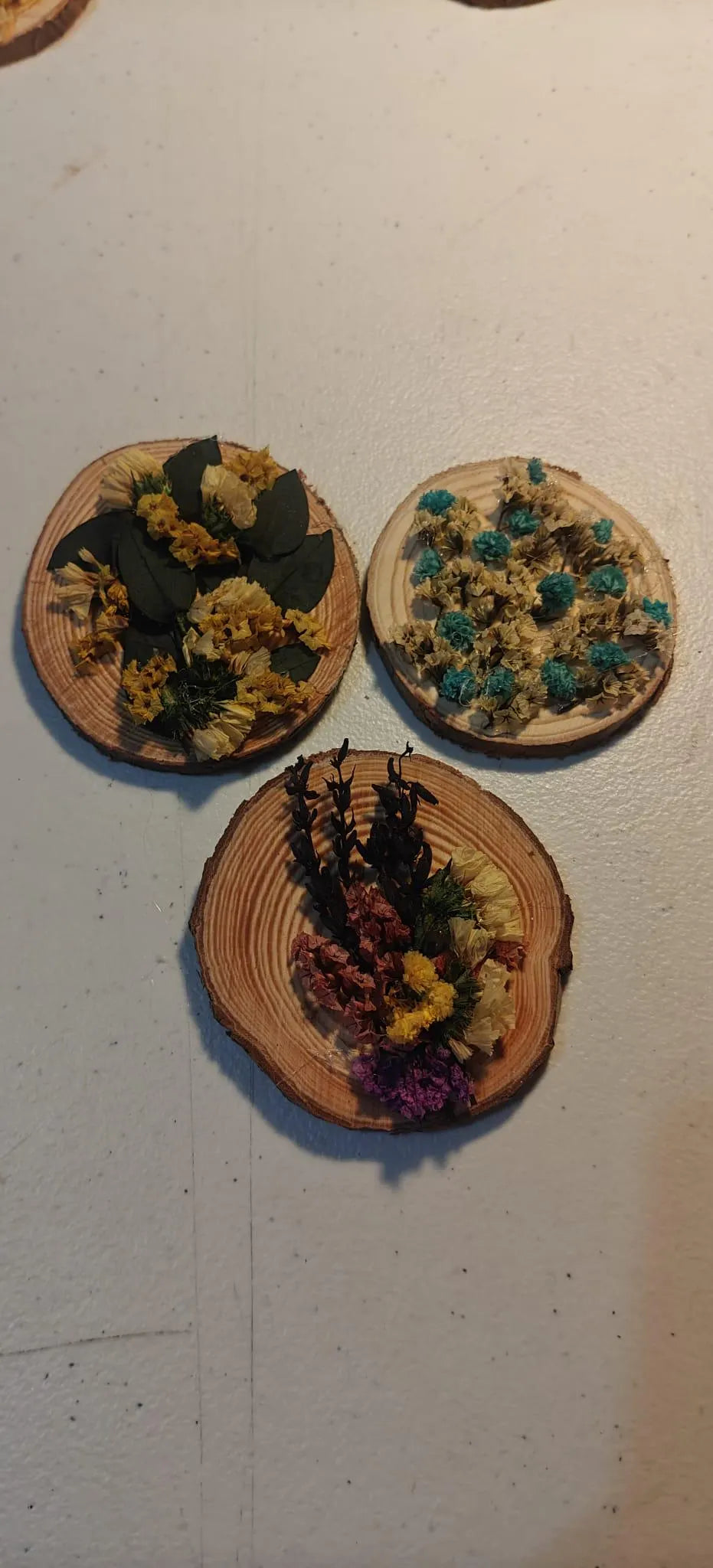 imanes de flores secas